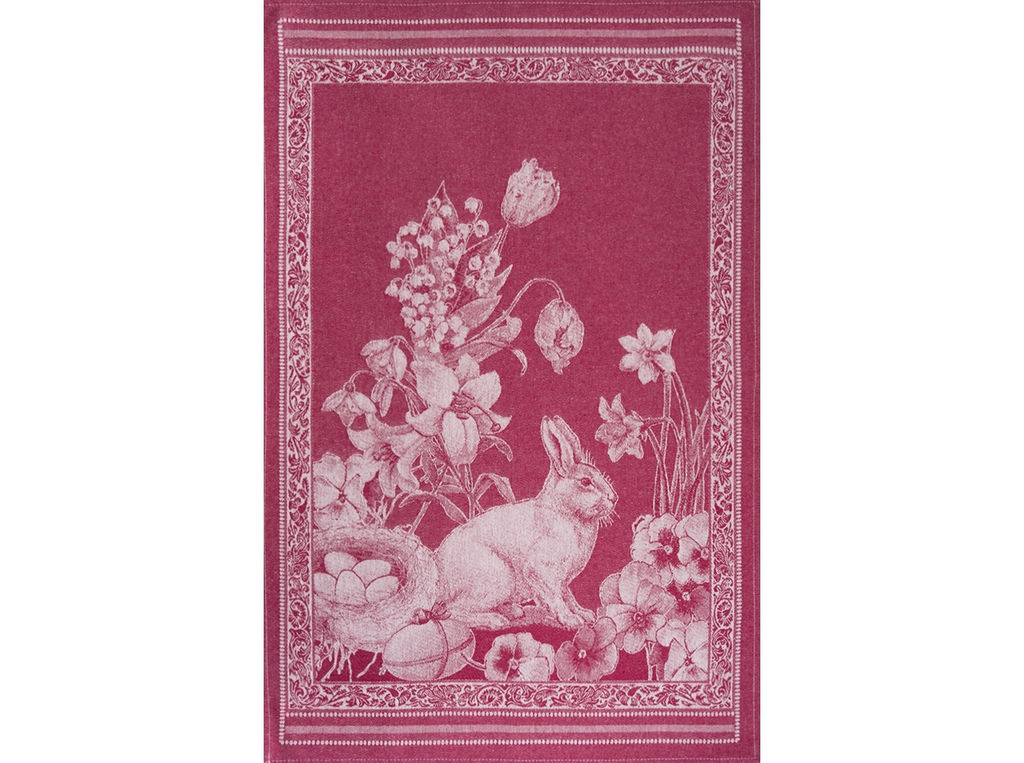 01с-78ЯК 50*76 Полотенце "Пасхальный кролик" цв. малиновый