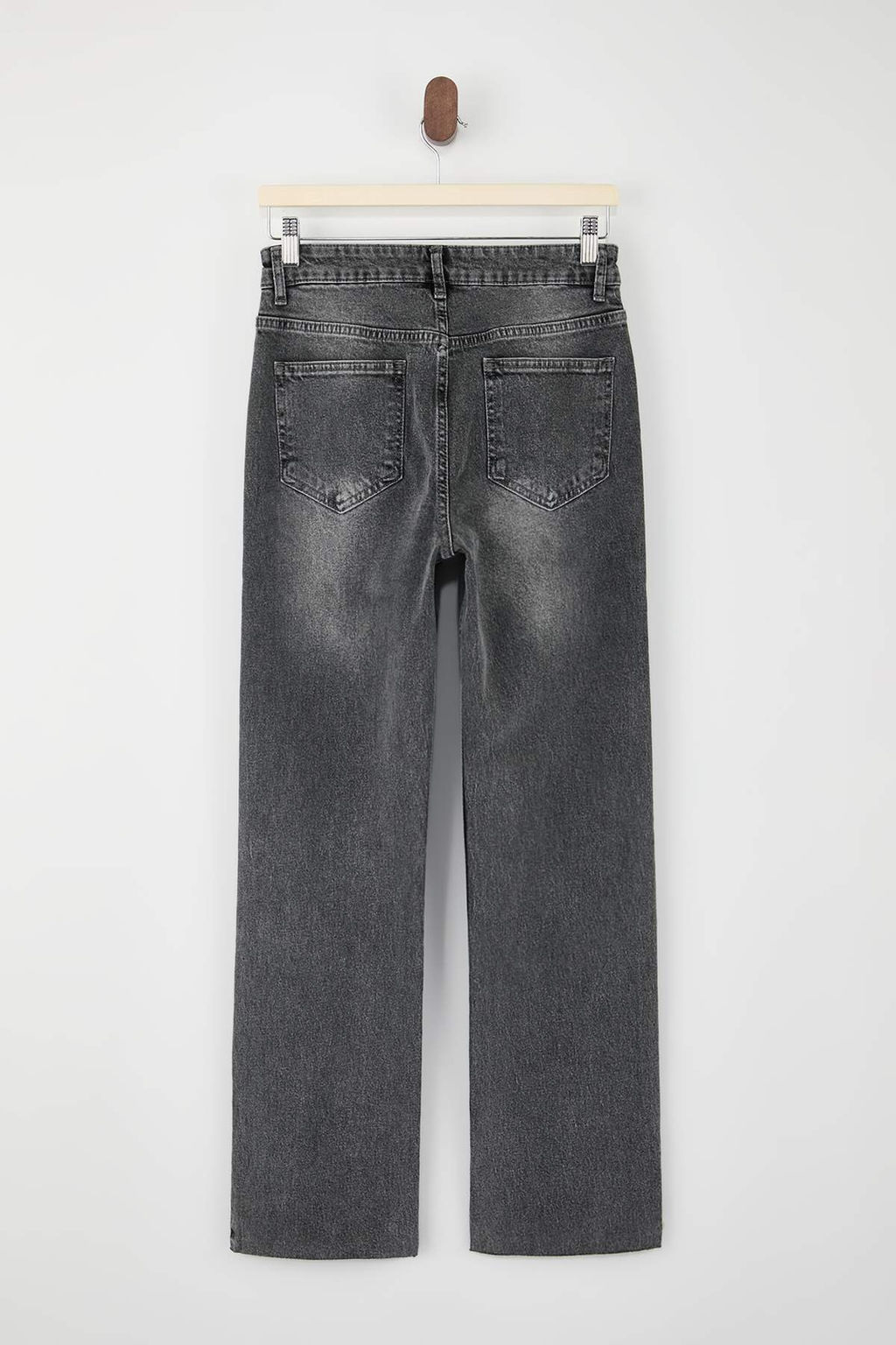 Mavi Kesik Paca Yuksek Bel Az Esnek Straight Duz Kesim Jeans TWOSS26JE00094 - Trendyolmilla фото 4