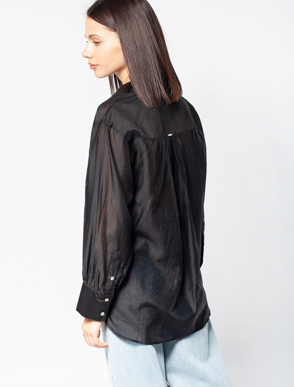 VILATTE / Блузка из полупрозрачного лиоцелла с натуральным шелком  фото 12