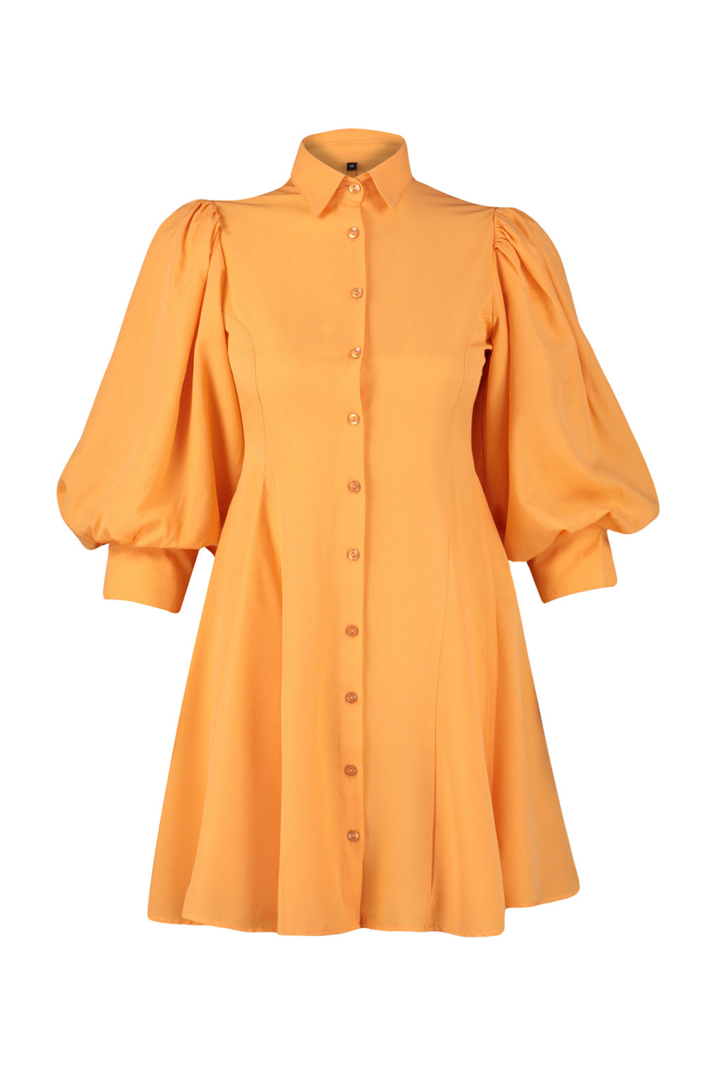 Turuncu Etegi Parcal? Dokuma Mini Gomlek Elbise TWOSS24EL00428 - Trendyolmilla фото 8