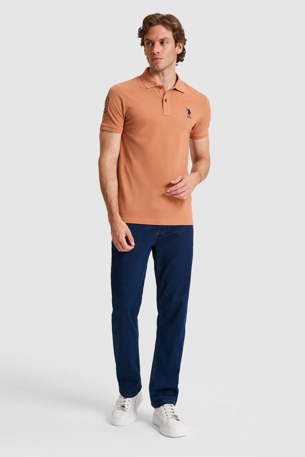Erkek Slim Fit Polo Yaka G_l Kurusu Basic Ti__rt - U.s. polo assn фото 4