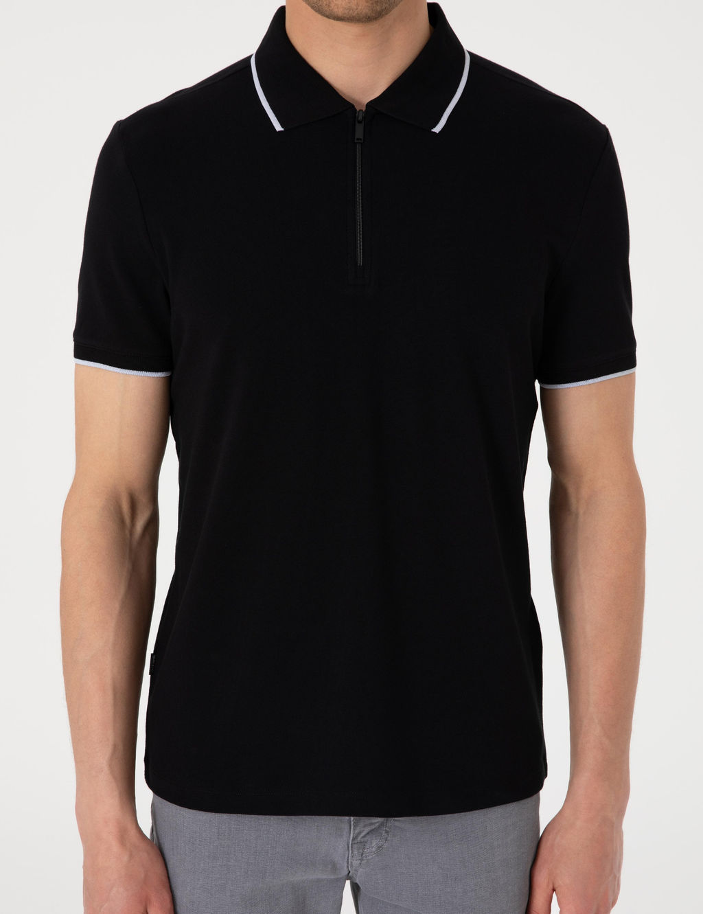 Siyah Slim Fit Polo Yaka Ti__rt - Pierre cardin фото 6