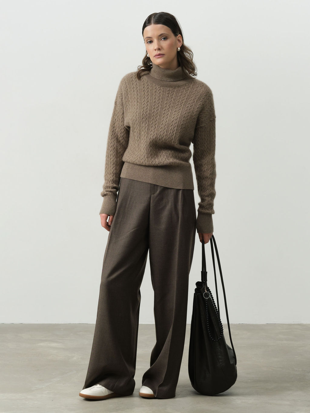 Свитер женский из кашемира KW051592-E капучино