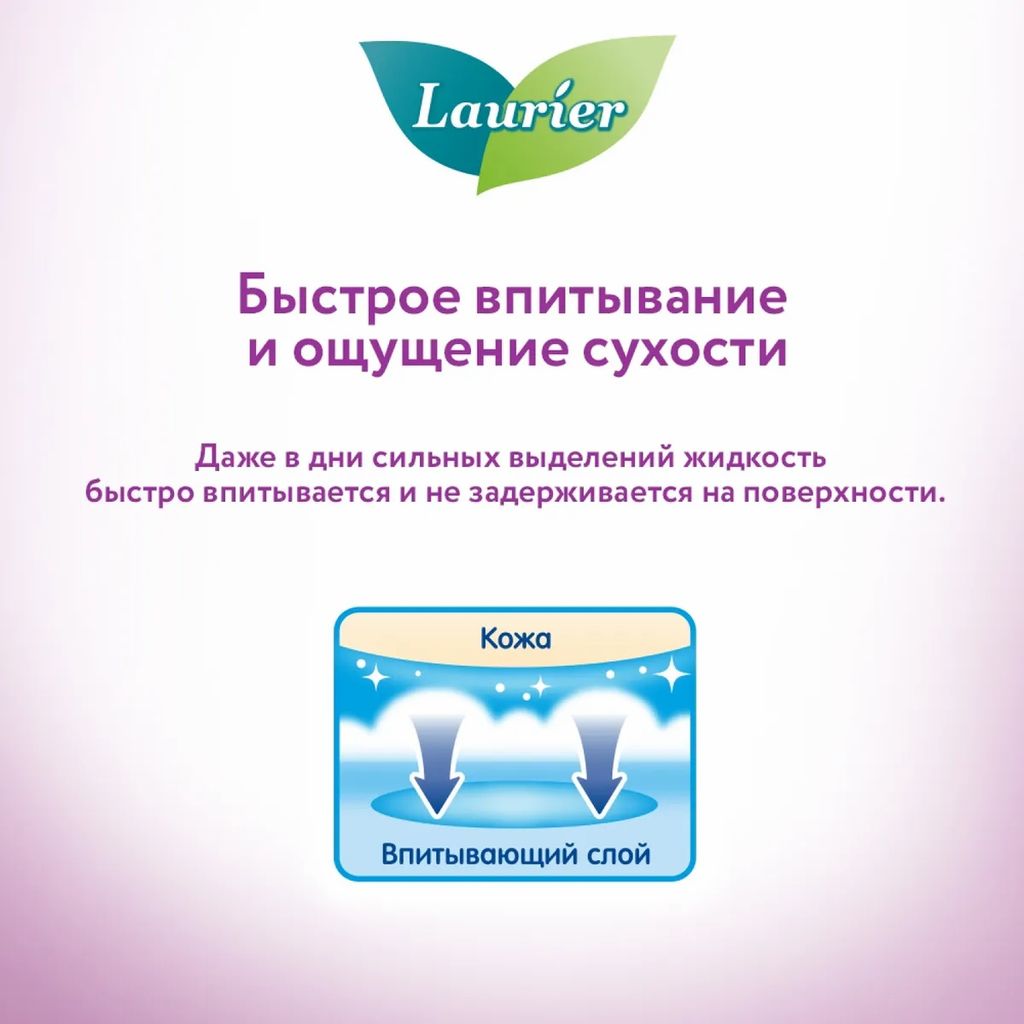 Женские дневные супертонкие гигиенические прокладки с крылышками 25 см 17 шт / Laurier F  фото 9