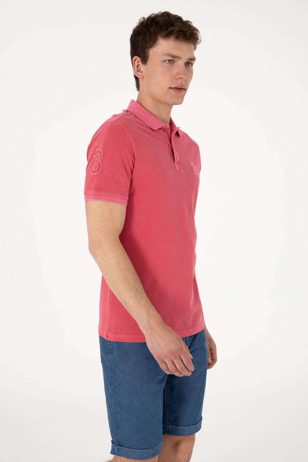 Erkek Slim Fit Polo Yaka Pembe Basic Ti__rt Sepette S_rpriz _ndirim - U.s. polo assn фото 3