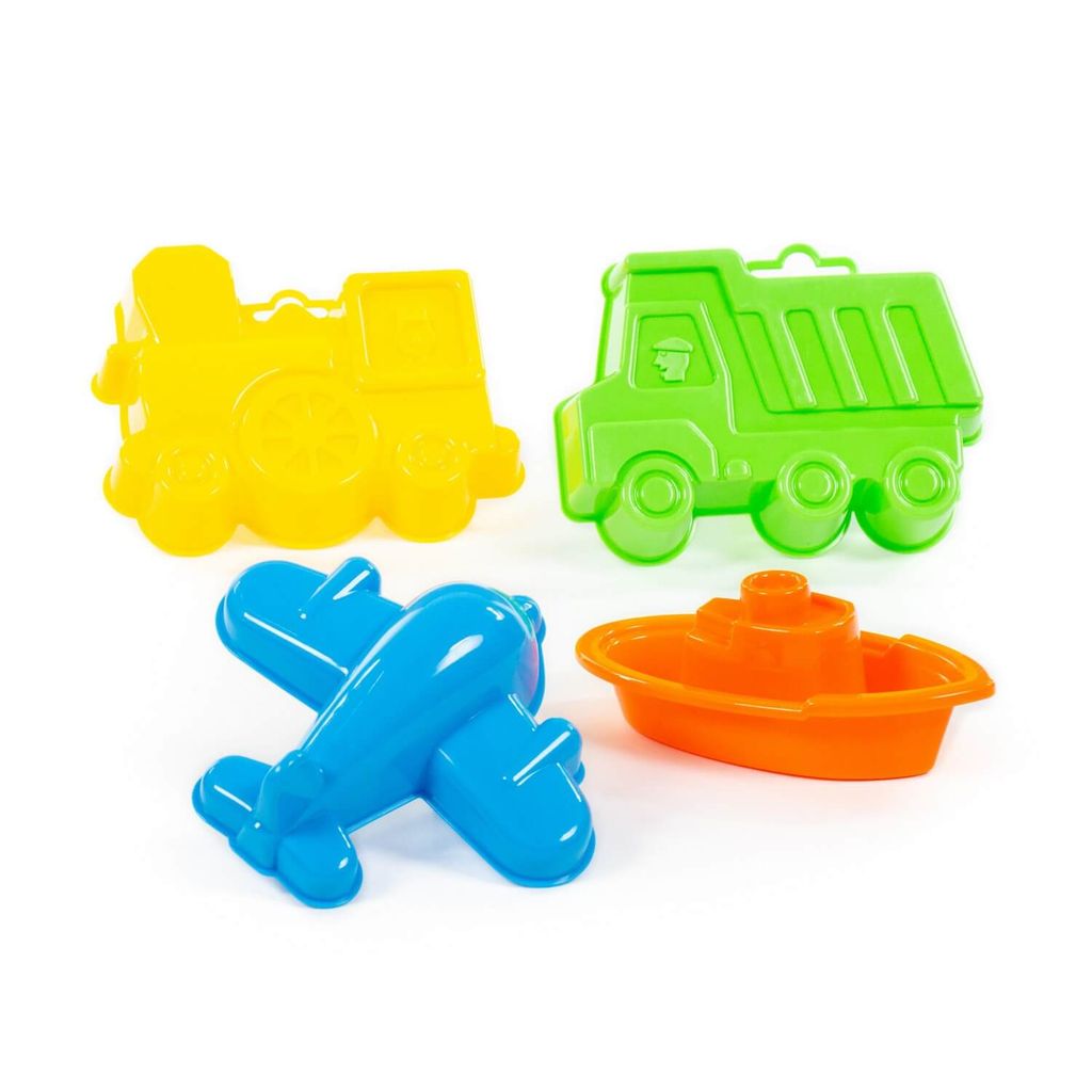 Набор №258: формочки (самосвал + паровоз + самолёт), кораблик Юнга - Полесье фото 2