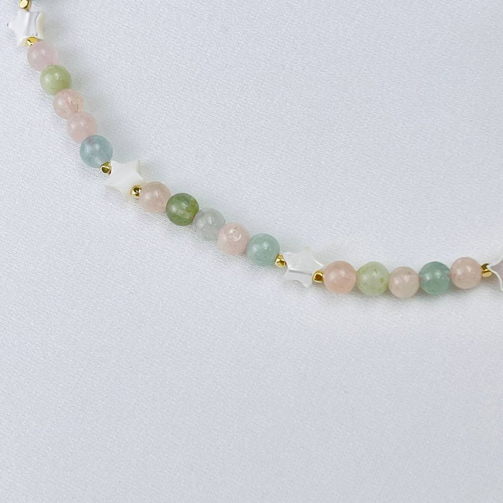 Бусы детские из Берилла микс и Перламутра 35 см +