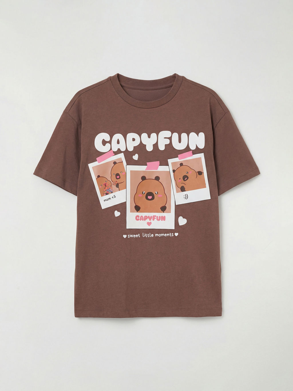 Bisiklet Yaka Capyfun Bask?l? K?z ?ocuk Ti??rt