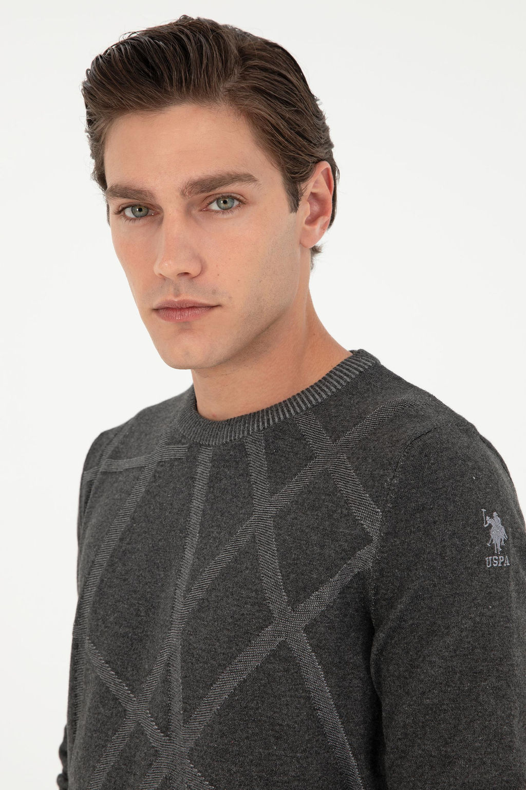 Мужской свитер антрацитового меланжа - U.s. polo assn фото 2