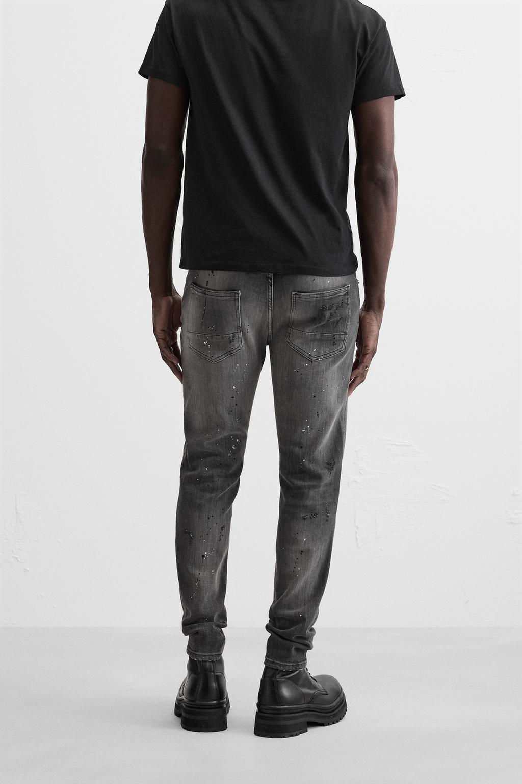 RIPPED SKINNY JEANS WITH PAINT SPLATTER - Zara фото 3
