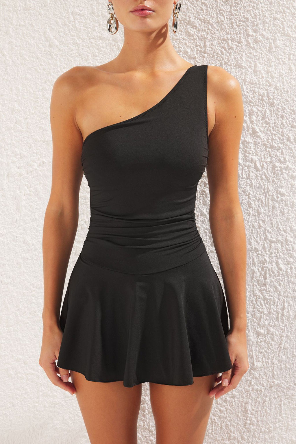 TRENDYOLMILLA Siyah Elbise Etekli Regular Mayo TBESS25MA00061 фото 15