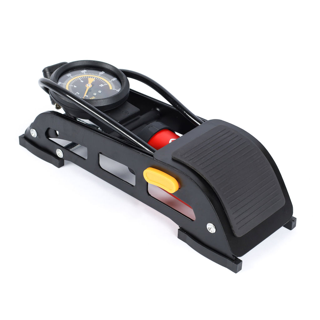 Насос ножной с манометром COMIRON FUJIN 1, стальная рама, алюминиевый цилиндр Presta-Schrader-Dunlop, 8,3 бар. Один поршень. /уп 15 - Галеонтрейд фото 9