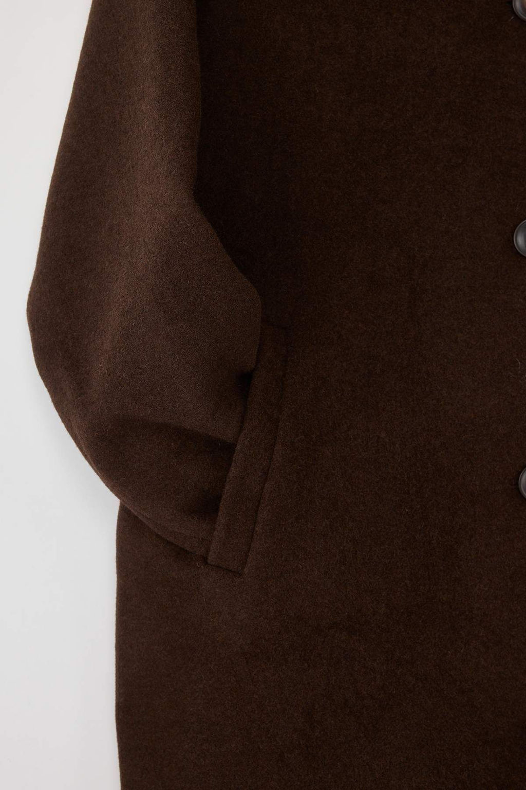 Kahverengi Mono Kapama Oversize Uzun Kaban TWOAW26KB00033 - Trendyolmilla фото 6