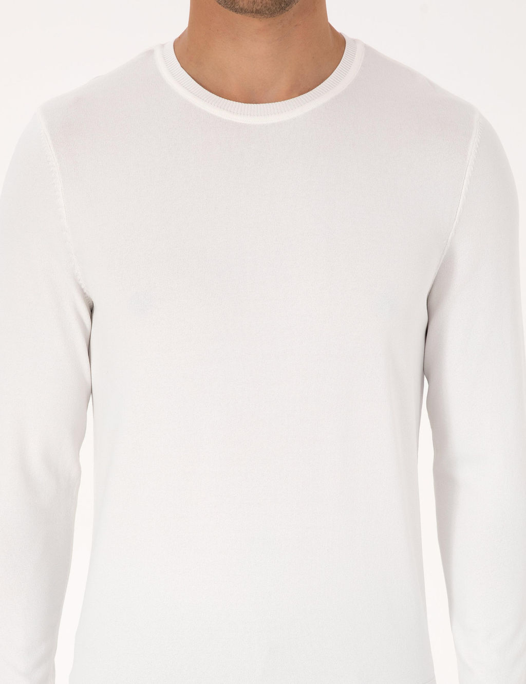 Ekru Slim Fit Bisiklet Yaka Triko Kazak - Pierre cardin фото 6