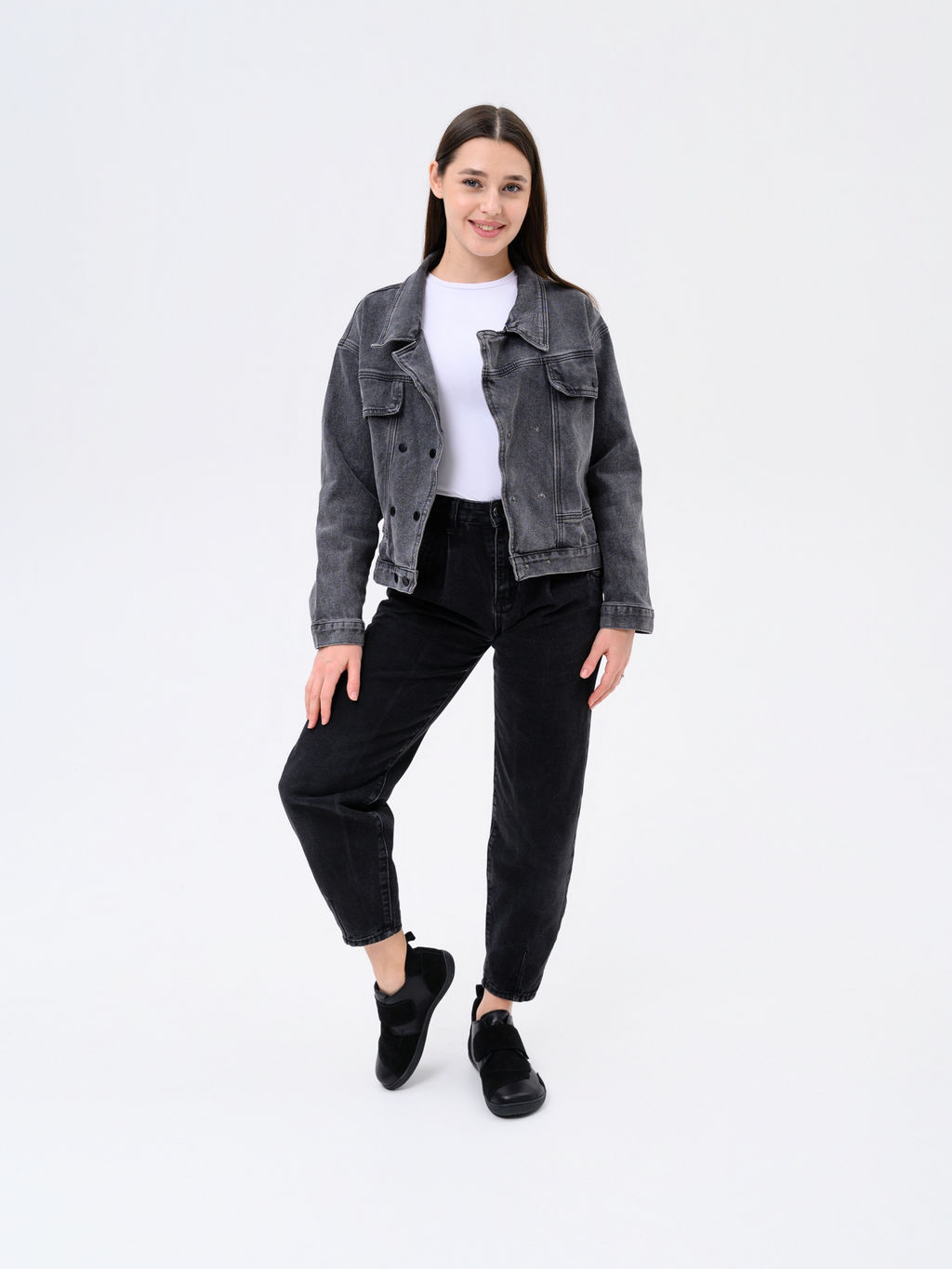 Ботинки женские демисезонные черные 206.NATAbl.Черная кожа+черная замша/Байка