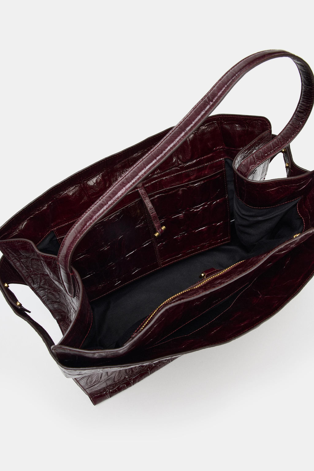 MAXI CITY BAG WITH EMBOSSED LEATHER EFFECT - Zara фото 12