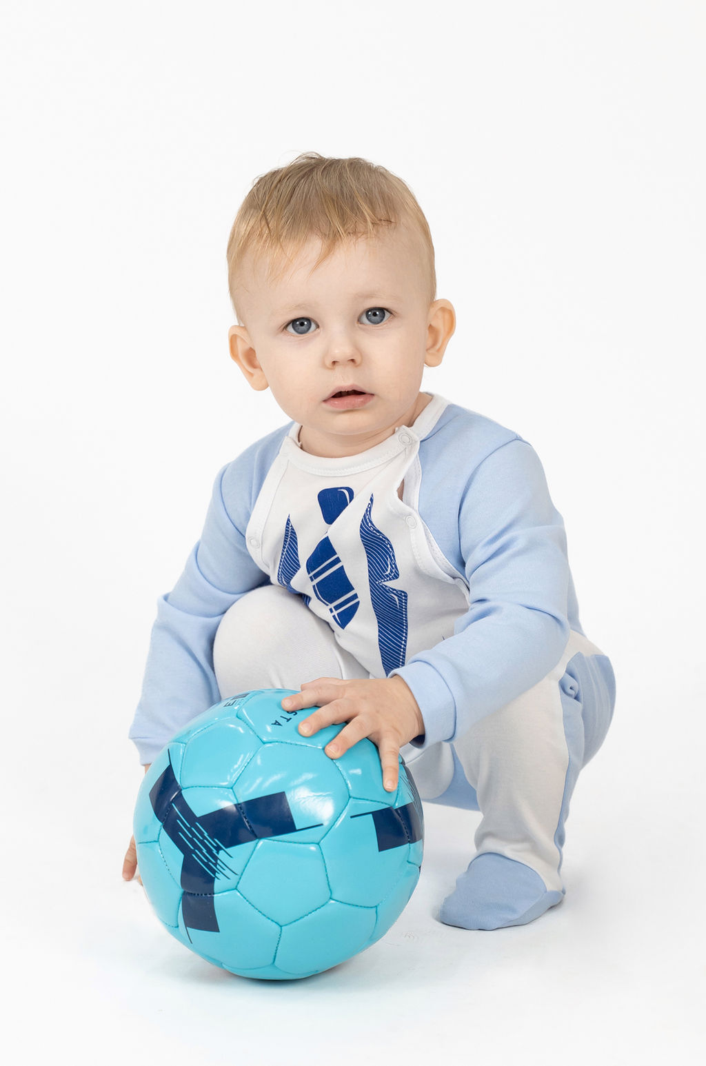 Комбинезон ясельный голубойбелый с галстуком - Утенок фото 7