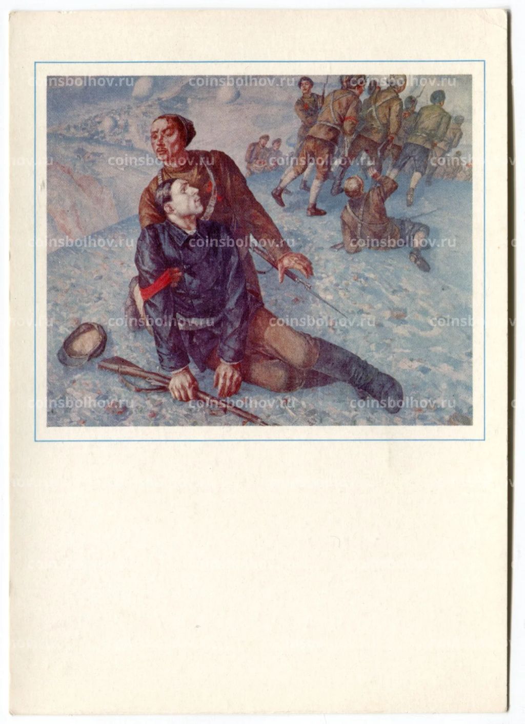 Открытка живопись К.С. Петров-Водкин Смерть комиссара