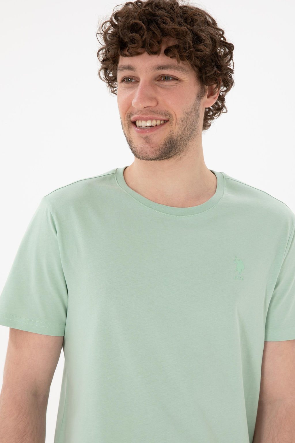 Erkek Regular Fit Bisiklet Yaka Su Ye_ili Basic Ti__rt Sepette S_rpriz _ndirim - U.s. polo assn фото 3