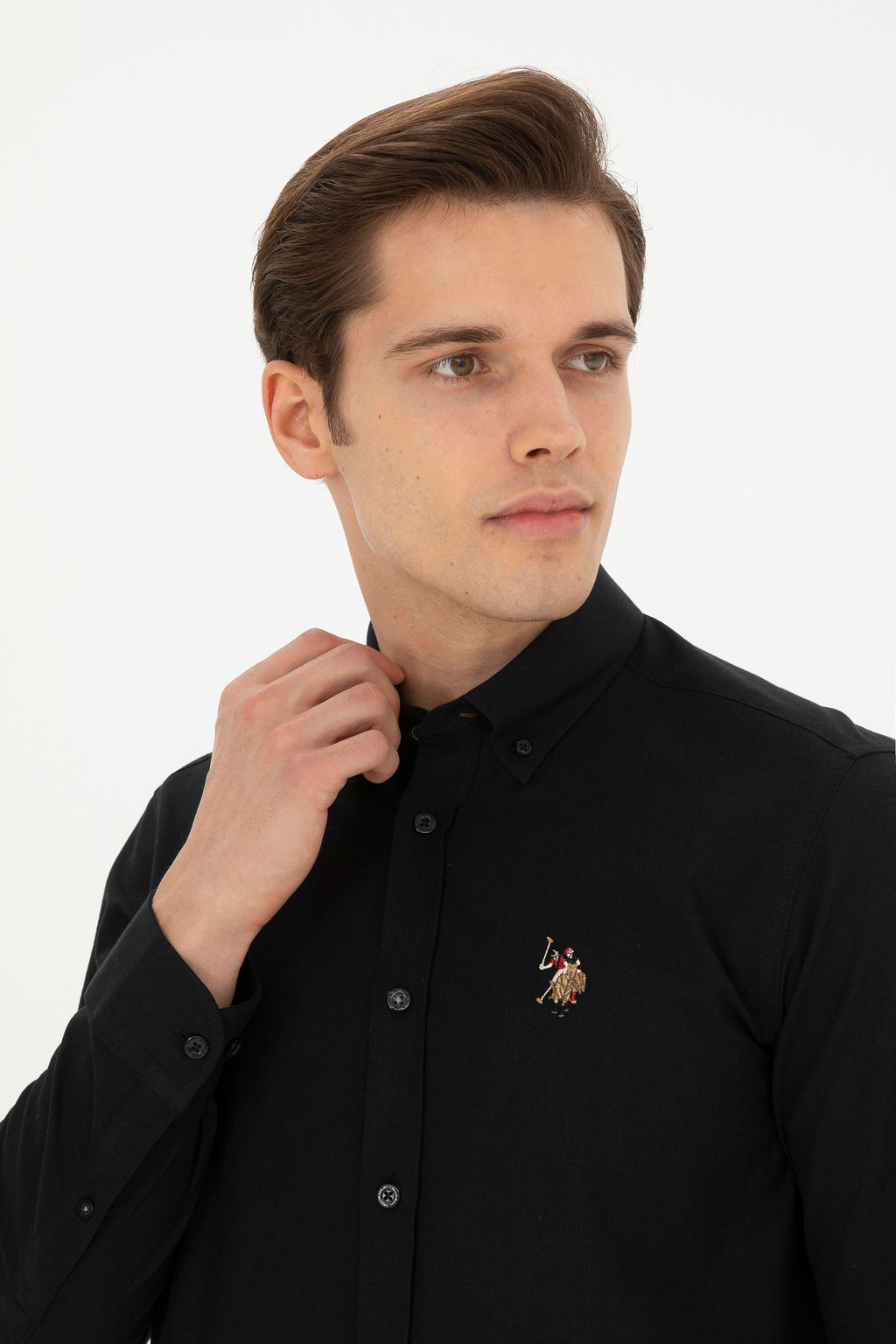 Мужская черная базовая рубашка с длинным рукавом - U.s. polo assn фото 2