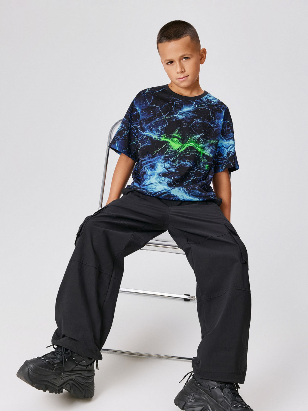 ACOOLA / Футболка детская для мальчиков Gillan холодный синий принт