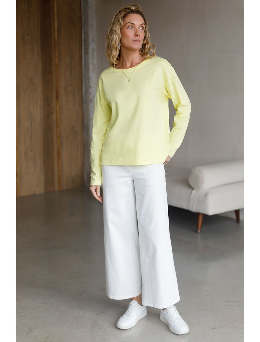 Базовый лонгслив из премиального хлопка с эластаном - Vilatte фото 5