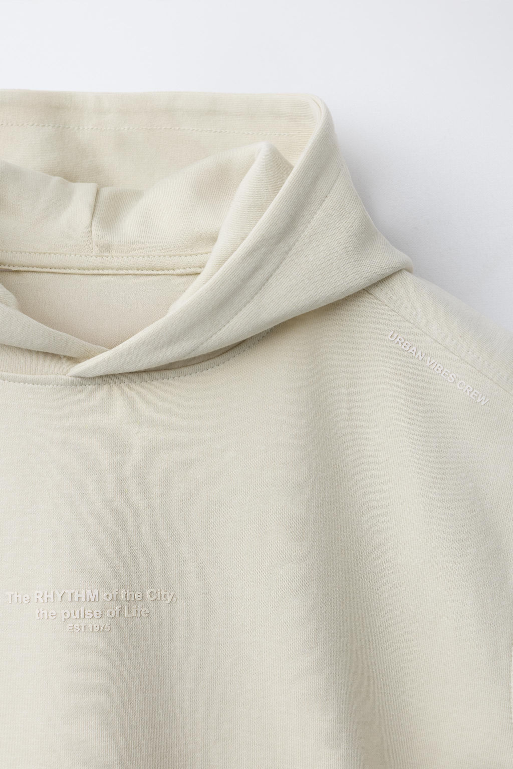 CONJUNTO SUDADERA CAPUCHA Y BERMUDA INTERLOCK / Crudo medio - Zara фото 6