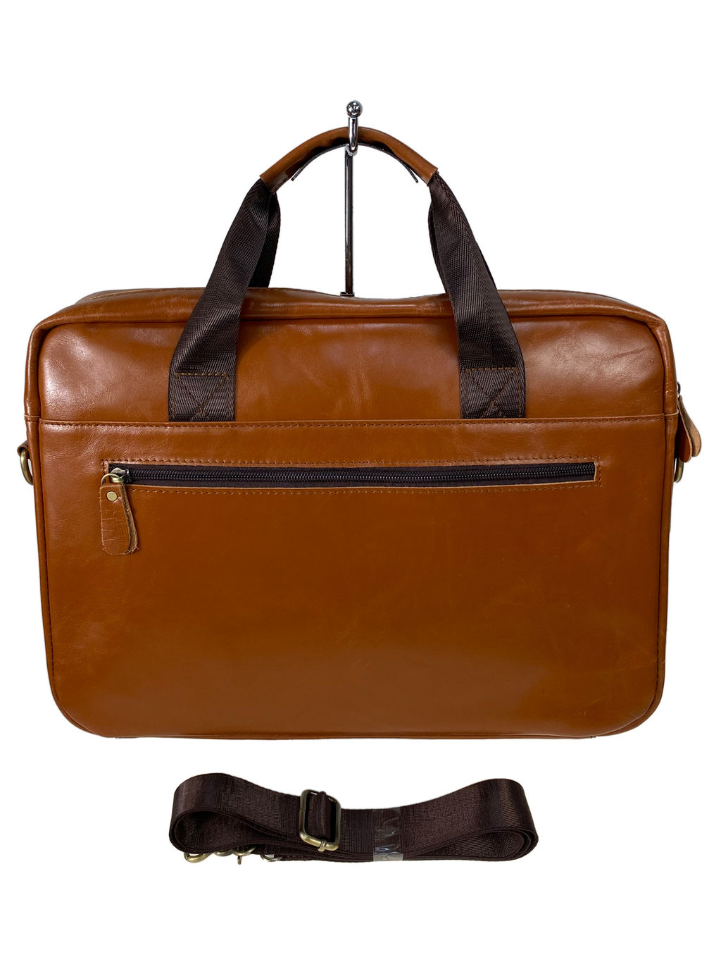 Мужская сумка-портфель из натуральной кожи, цвет рыжий - Greta фото 2