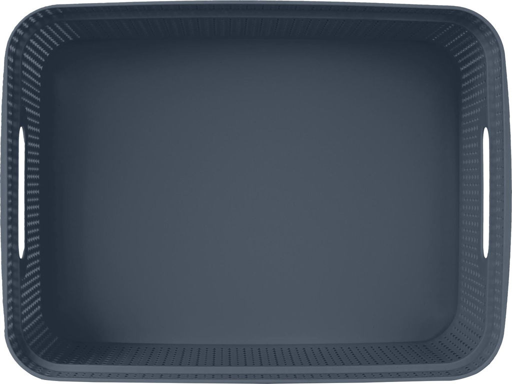 Корзина для хранения Keeplex Ajur с ручками 11л 36,5х27х14,1см космический серый KL411410026 - Пластик репаблик фото 4