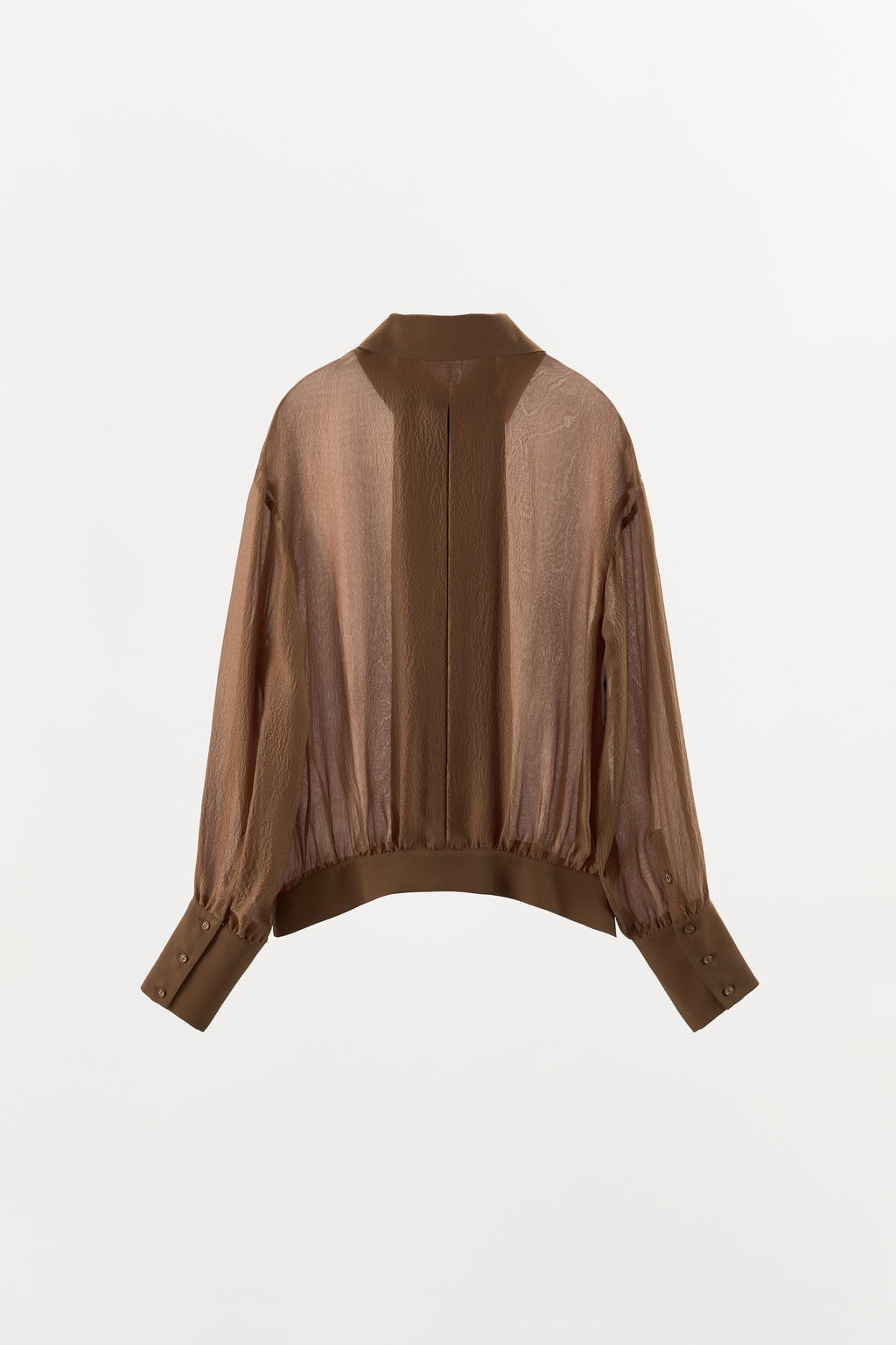100% SILK DOUBLE-BREASTED SHIRT - Zara фото 7