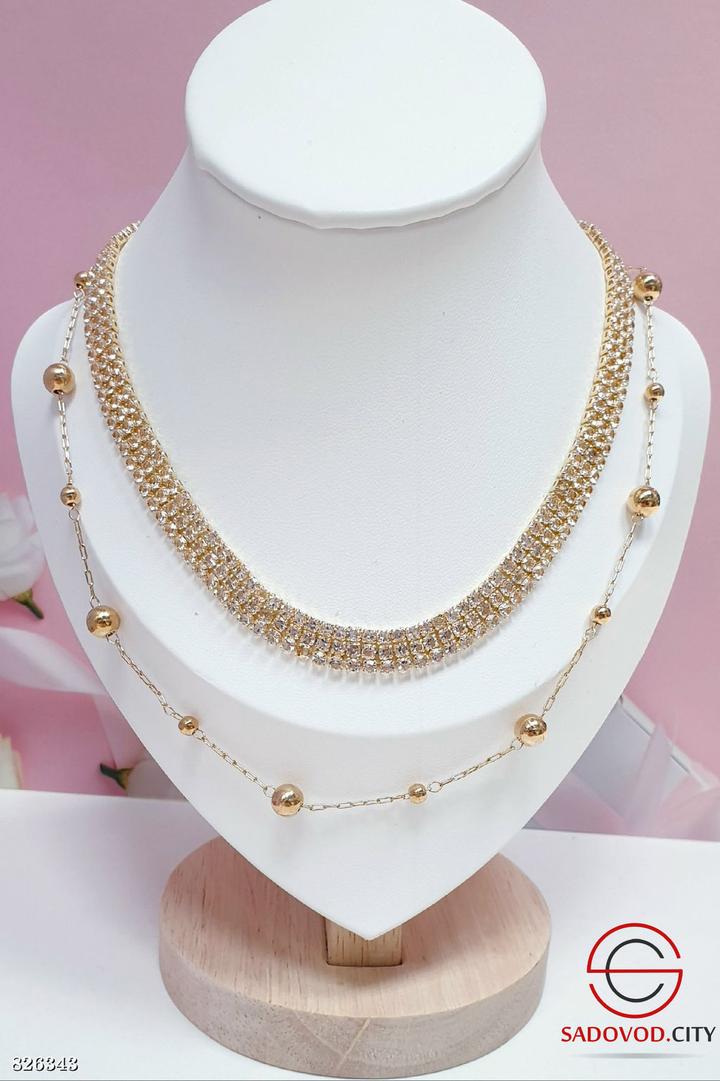 Колье женское со стразами