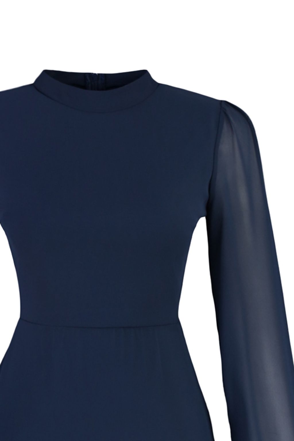 Indigo A Kesim Dik Yakal? Midi Astarl? Sifon Dokuma K?sl?k Elbise TWOAW20EL1313