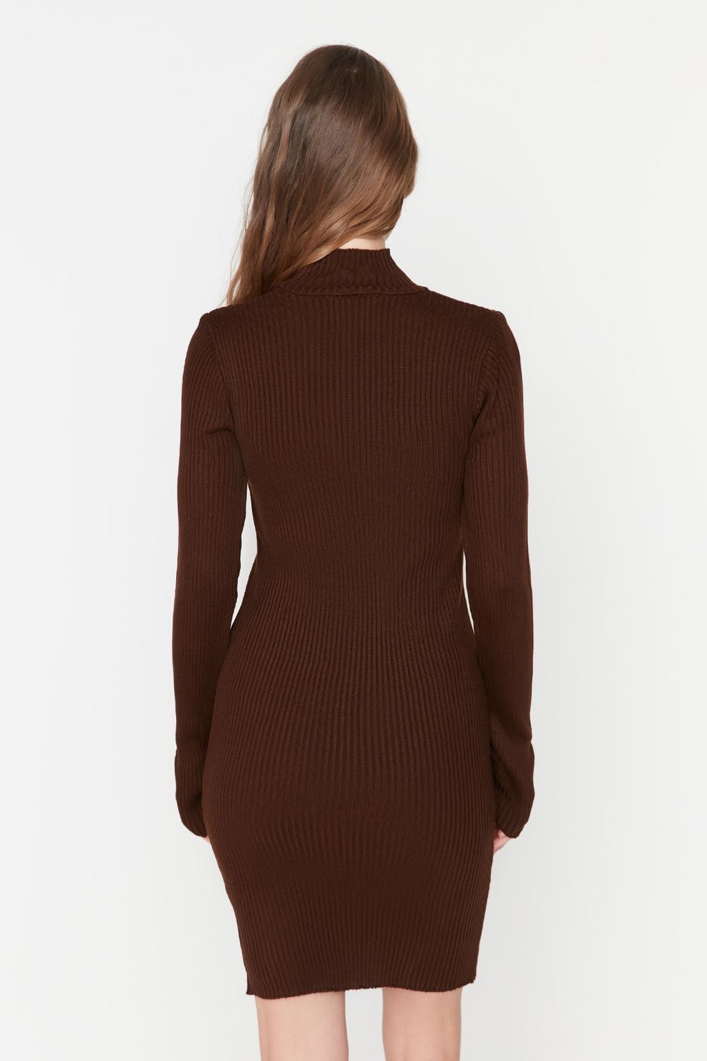 TRENDYOLMILLA Vizon Mini Triko Vucuda Oturan Elbise TWOAW23EL01389 фото 10