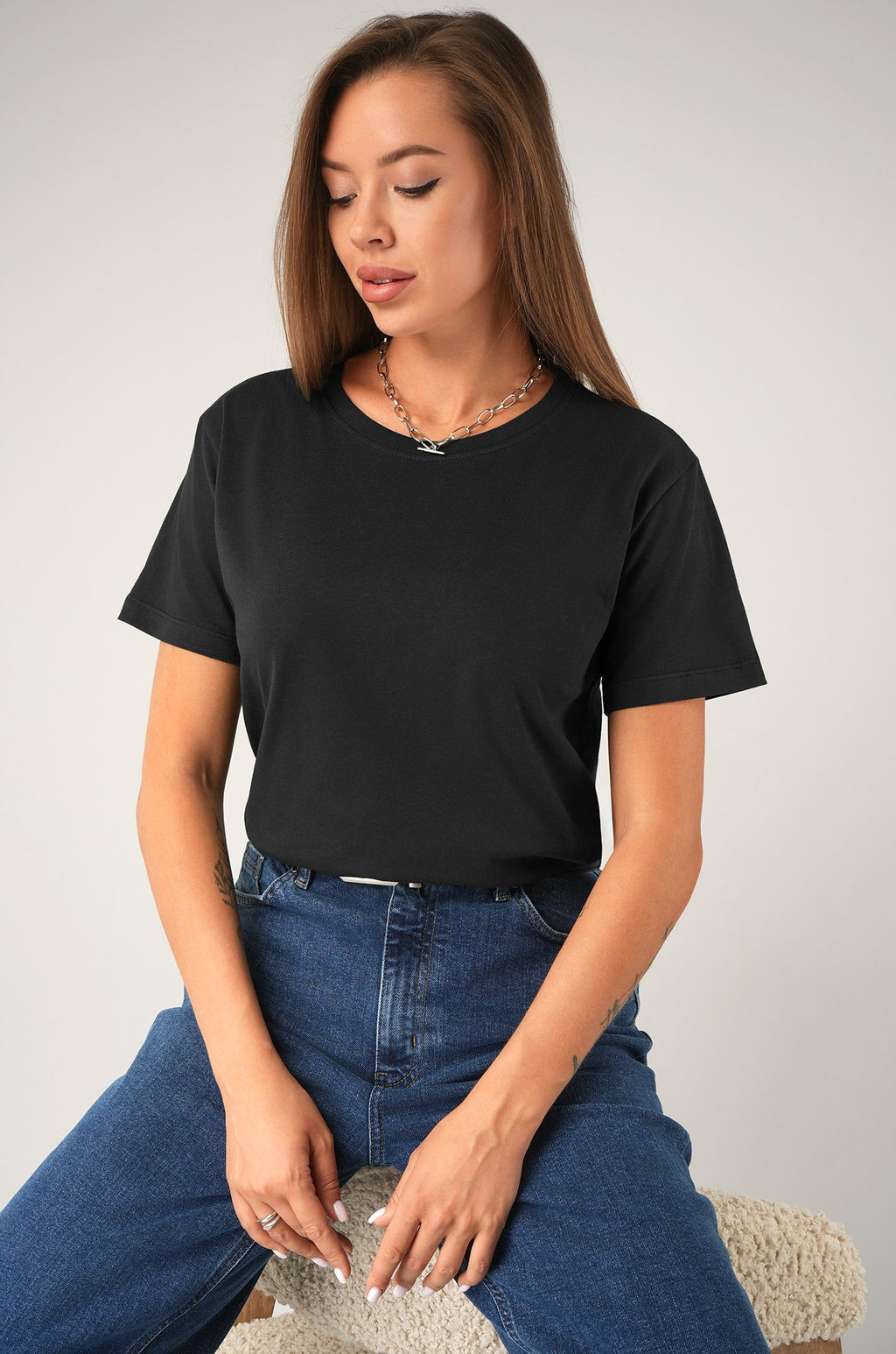 Женская базовая хлопковая футболка Happyfox