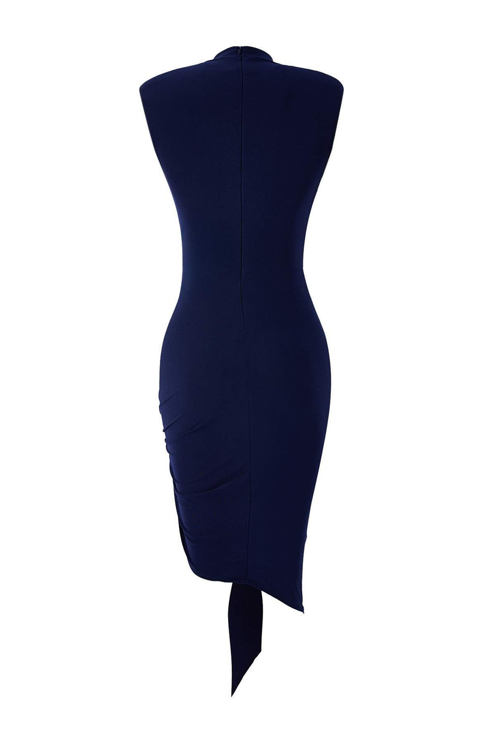 Lacivert Aksesuar Detayl? Asimetrik Midi Elbise TPRSS26EL00005 - Trendyolmilla фото 7