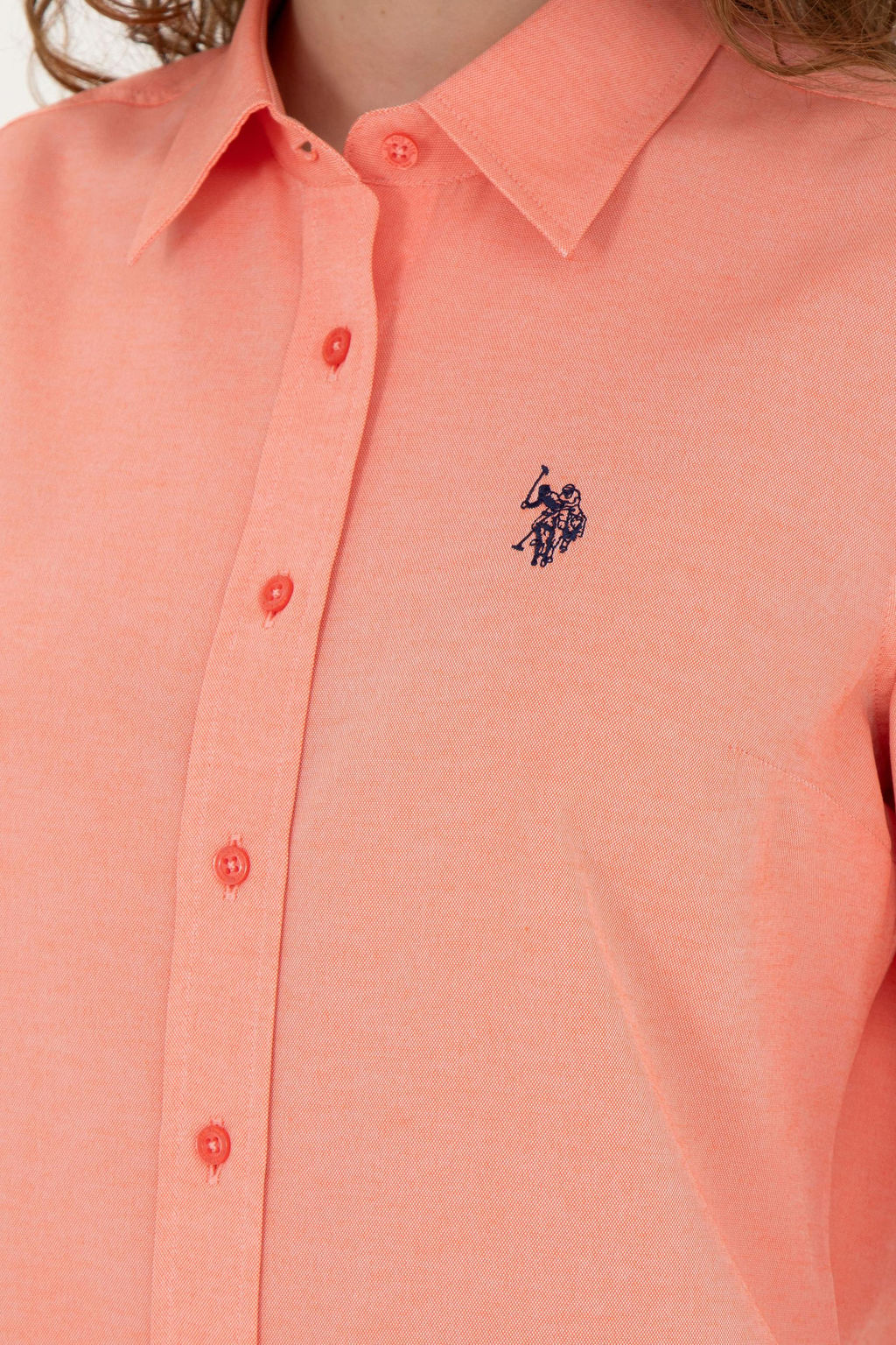 Женская базовая рубашка с длинным рукавом цвета граната - U.s. polo assn фото 14