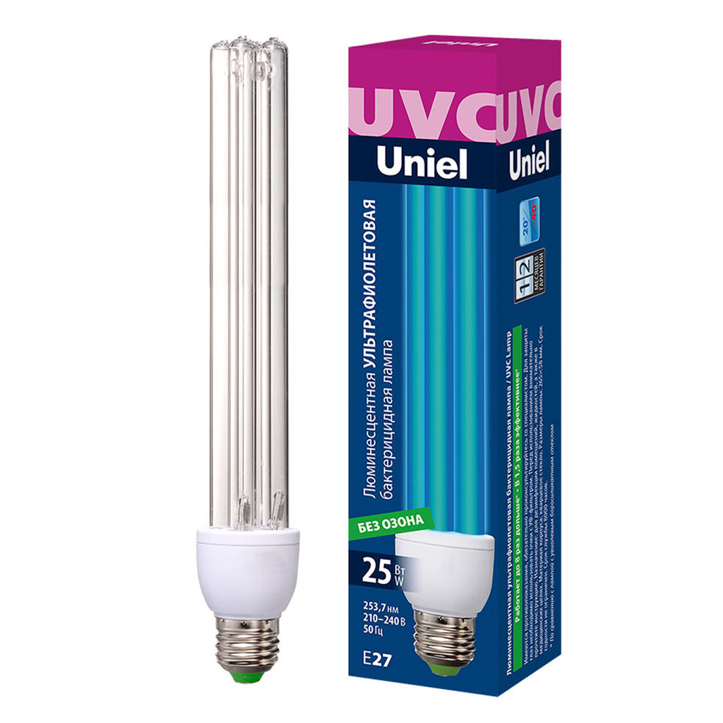 ESL-PLD-25/UVCB/E27/CL Лампа ультрафиолетовая бактерицидная. Спектр UVC 253,7нм. Картон. ТМ Uniel - Volpe фото 5