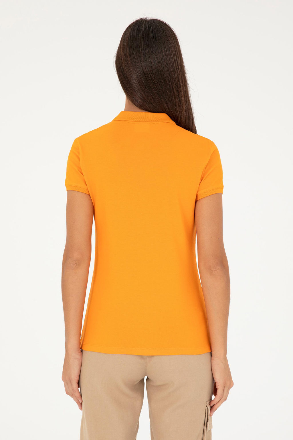Женская оранжевая базовая футболка Неожиданная скидка в корзине - U.s. polo assn фото 5