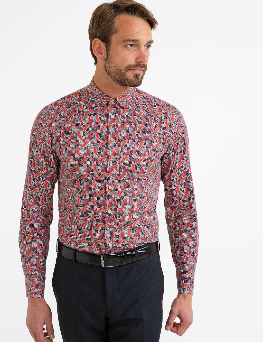 Turuncu Slim Fit Uzun Kollu G_mlek