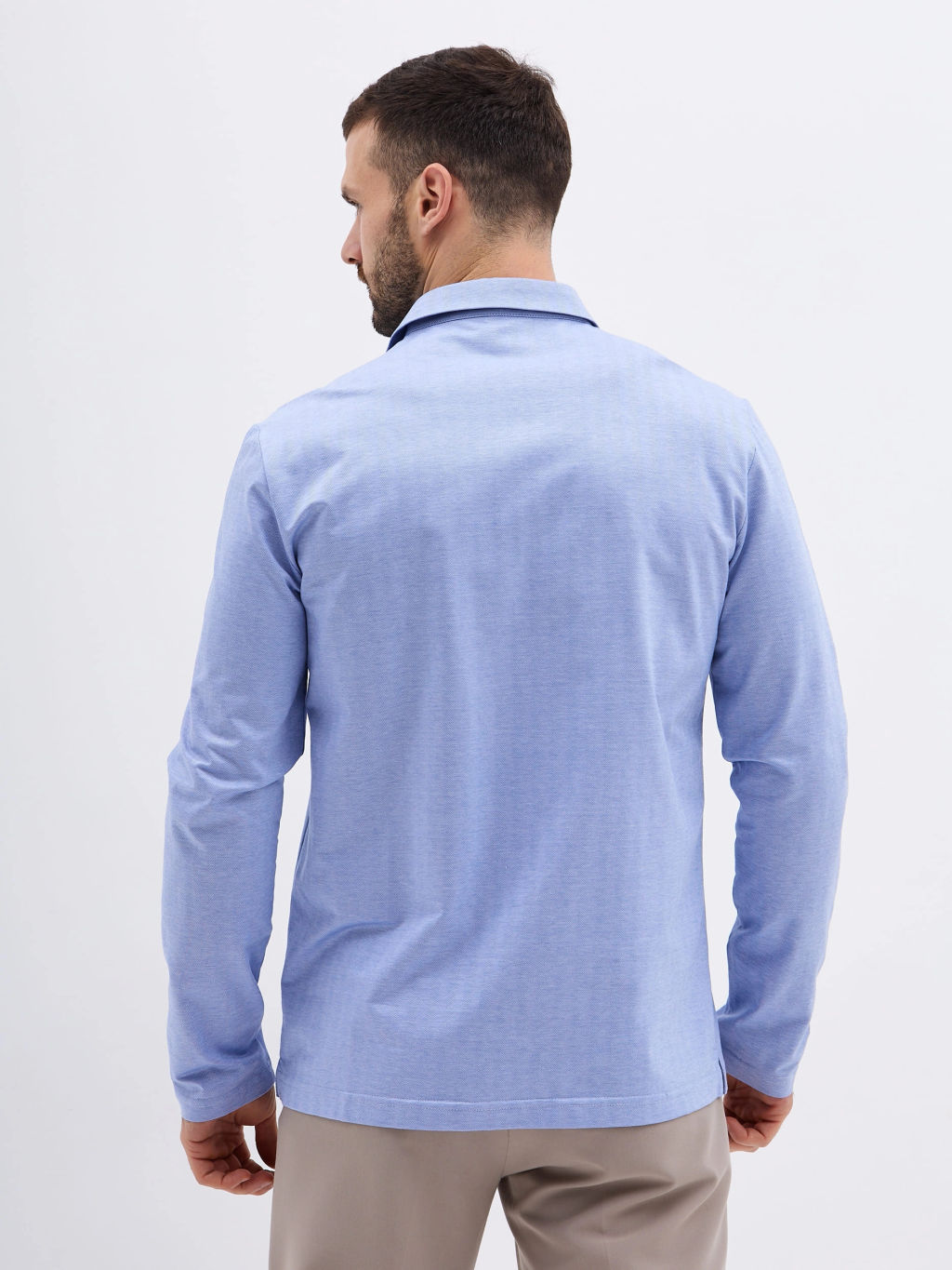 Джемпер мужской с воротником поло GREG G155-TD1246-LT0414-4 (т.голубой)  фото 2