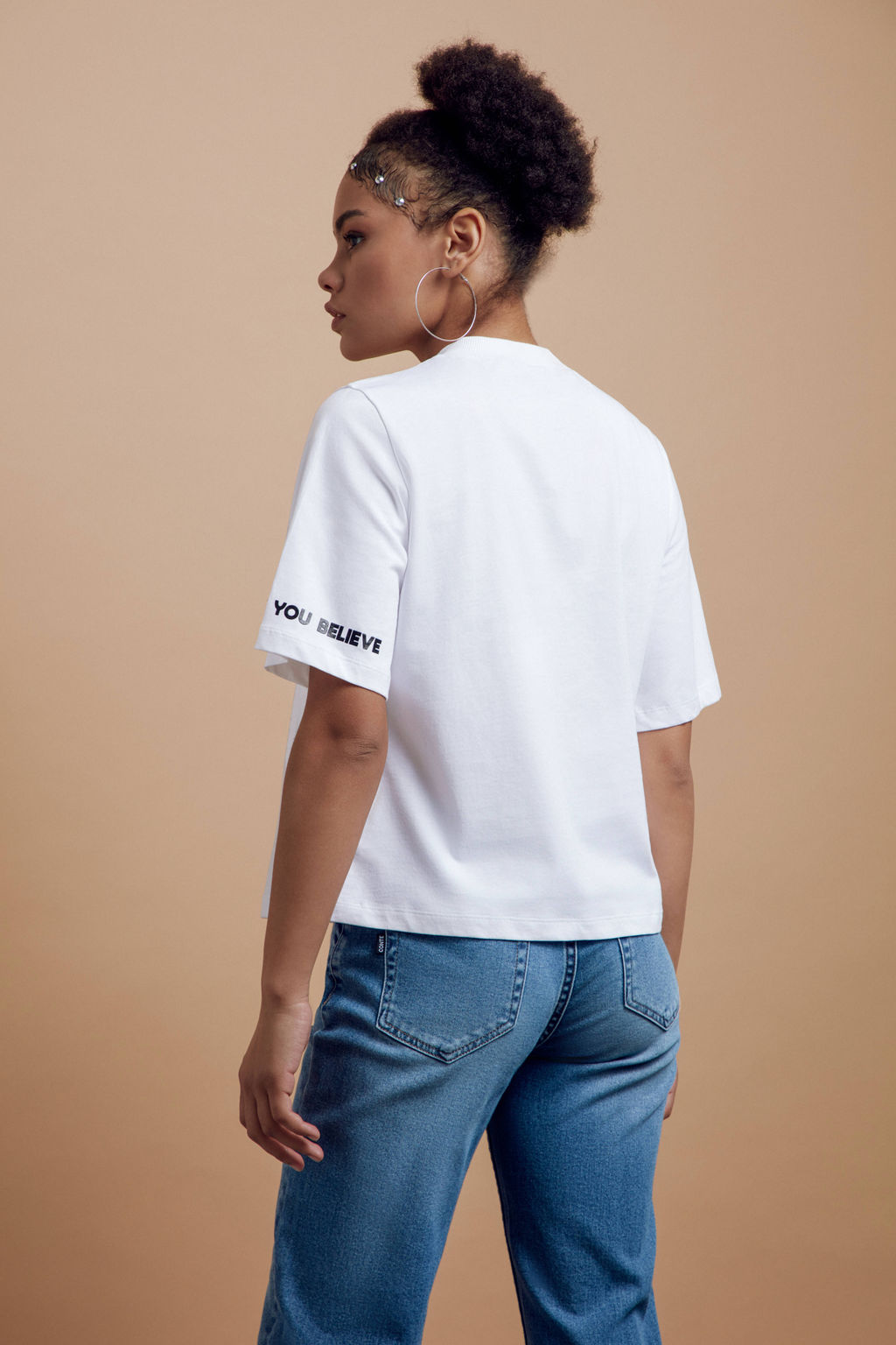 CONTE Oversize-футболка из хлопка Believe LD 1658 white