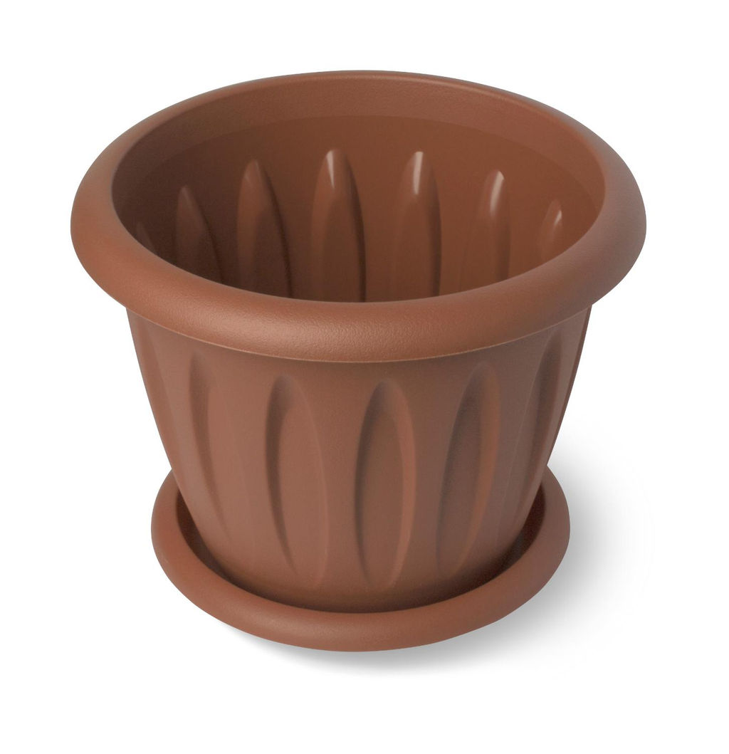 Горшок Фелиция-терракот с поддоном 0,9л d140 арт.С102Т - Полимербыт фото 2