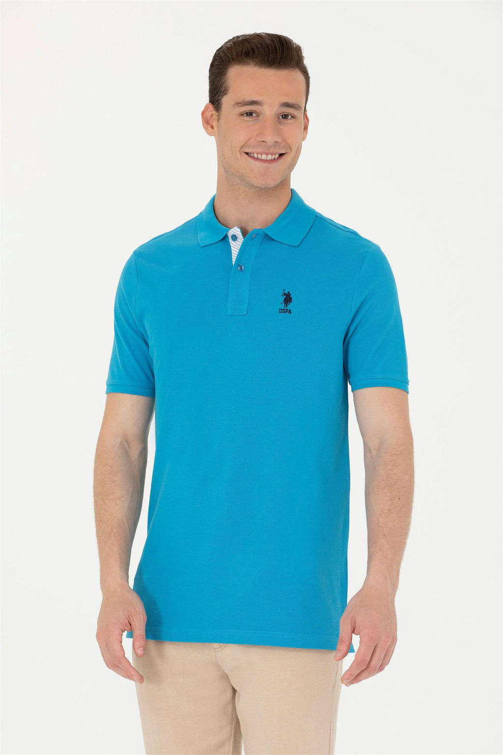 Мужская кобальтово-синяя базовая футболка - U.s. polo assn фото 3