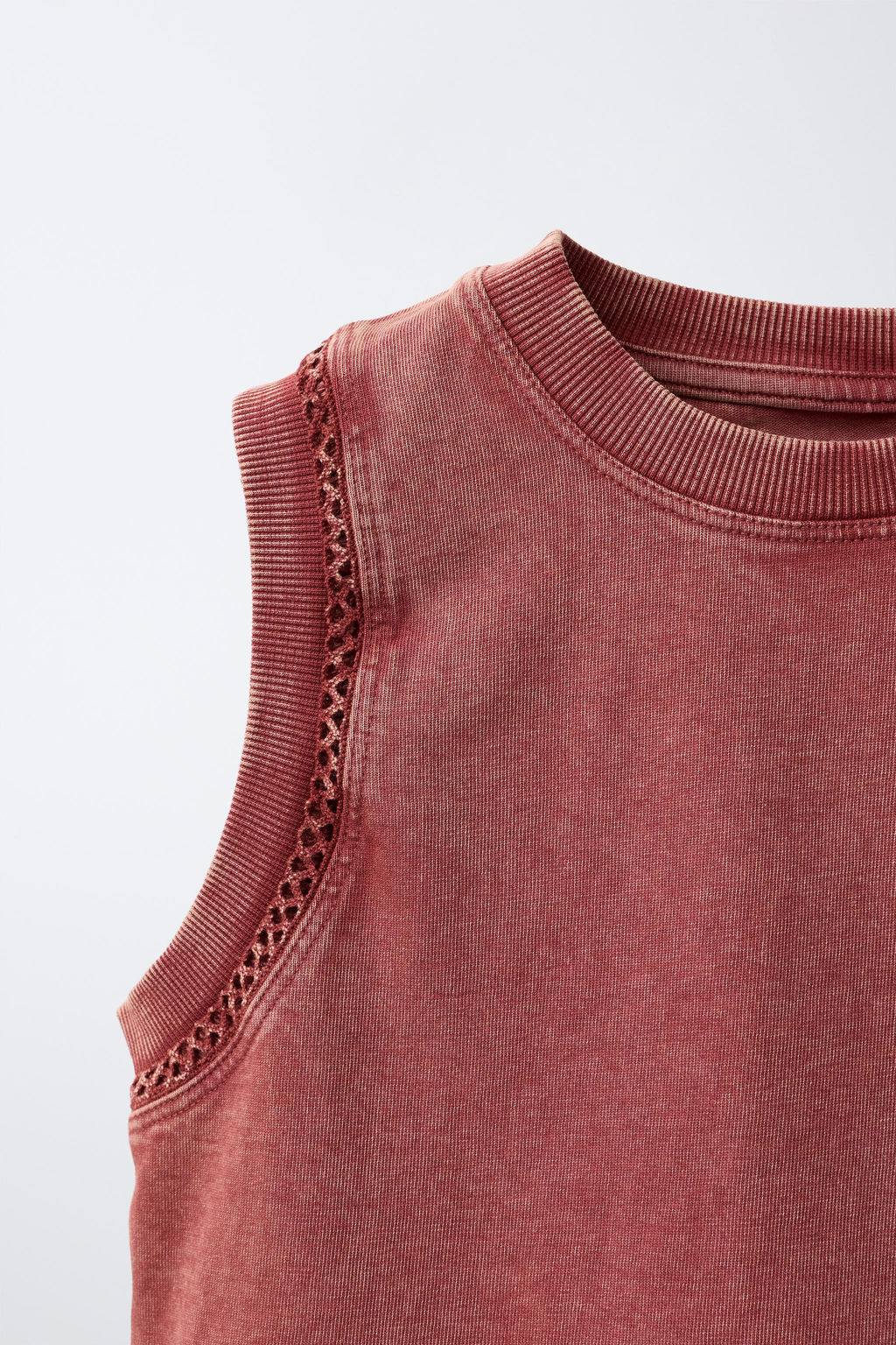 CAMISETA HEAVY JERSEY BORDADO / Terracota - Zara фото 3