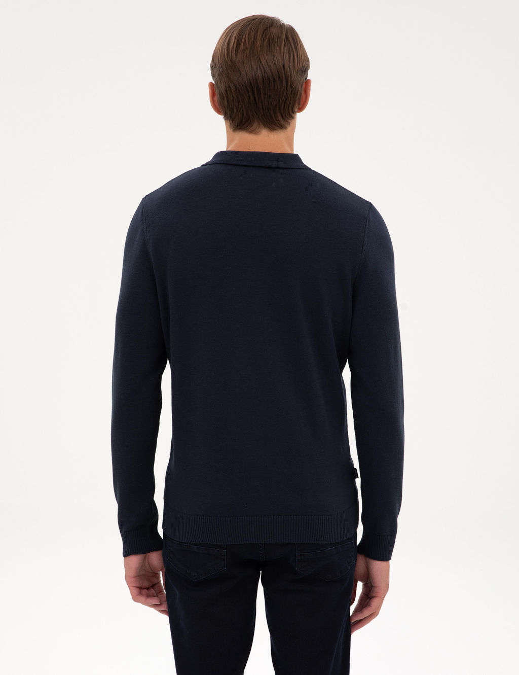 Lacivert Slim Fit Polo Yaka Fermuarl_ Triko Kazak - Pierre cardin фото 5