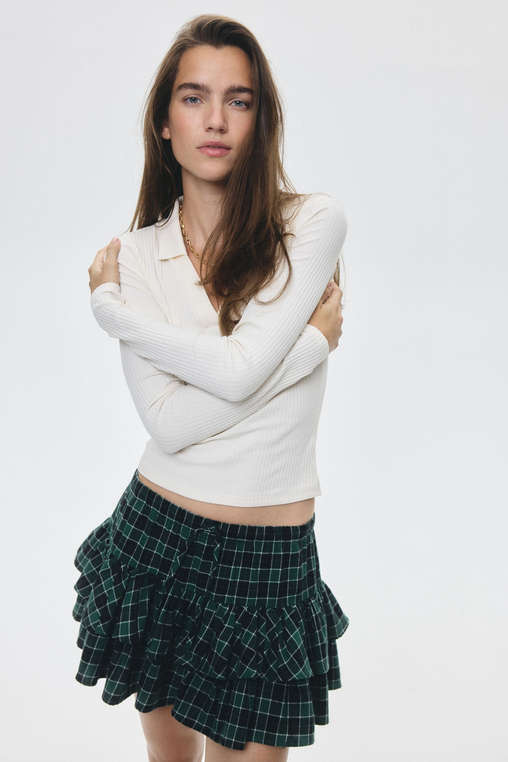Falda escalonada con cord?n de ajuste - H&m фото 7