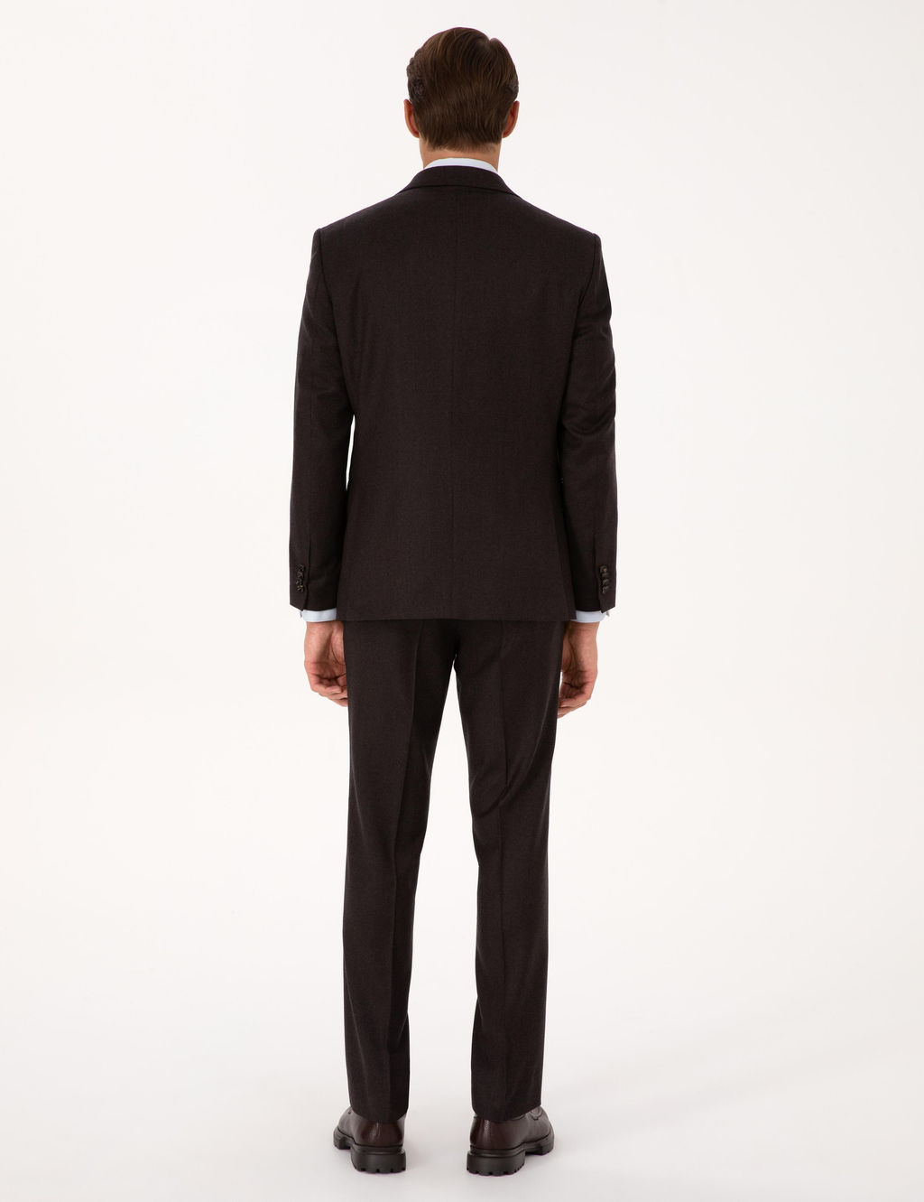Kahverengi Slim Fit %100 Y_n Tak_m Elbise