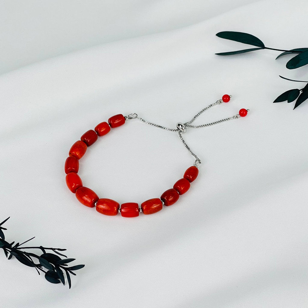 Браслет регулируемый на увеличение из Коралла