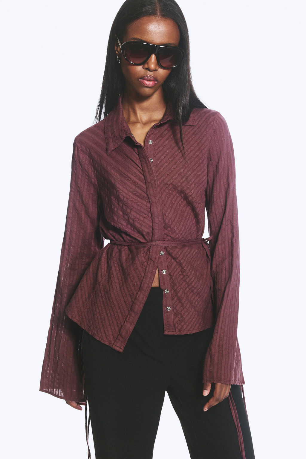 Camisa De Algod?n Con Lazada - H&m фото 4