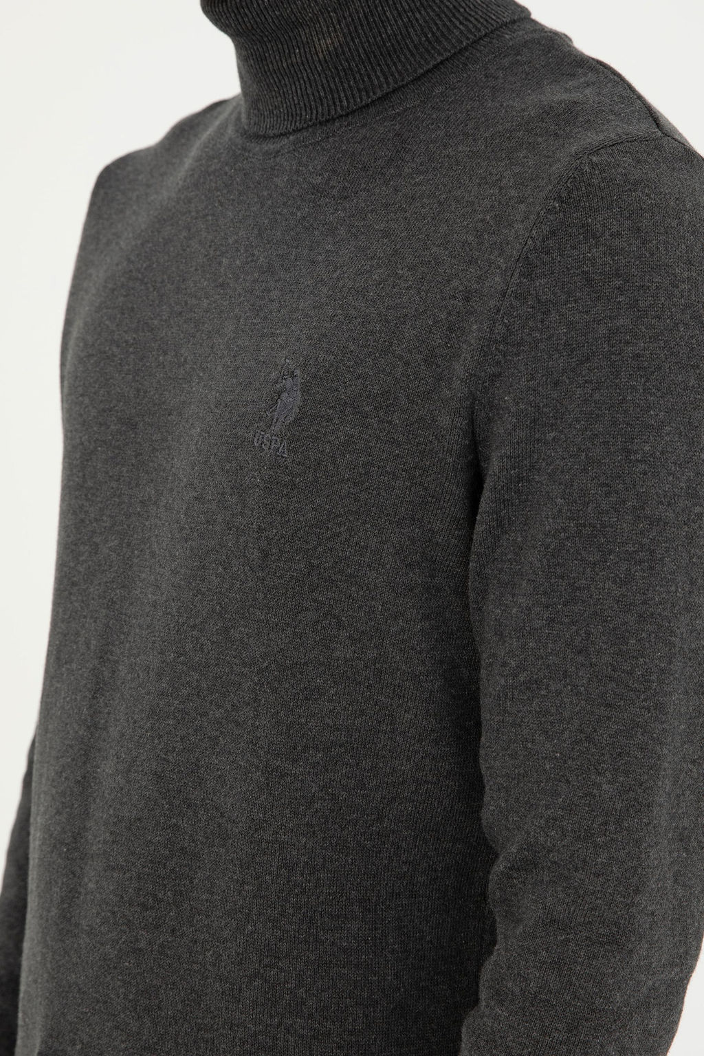 Мужской базовый свитер антрацитового меланжа Неожиданная скидка в корзине - U.s. polo assn фото 7